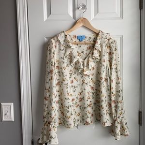 White floral blouse